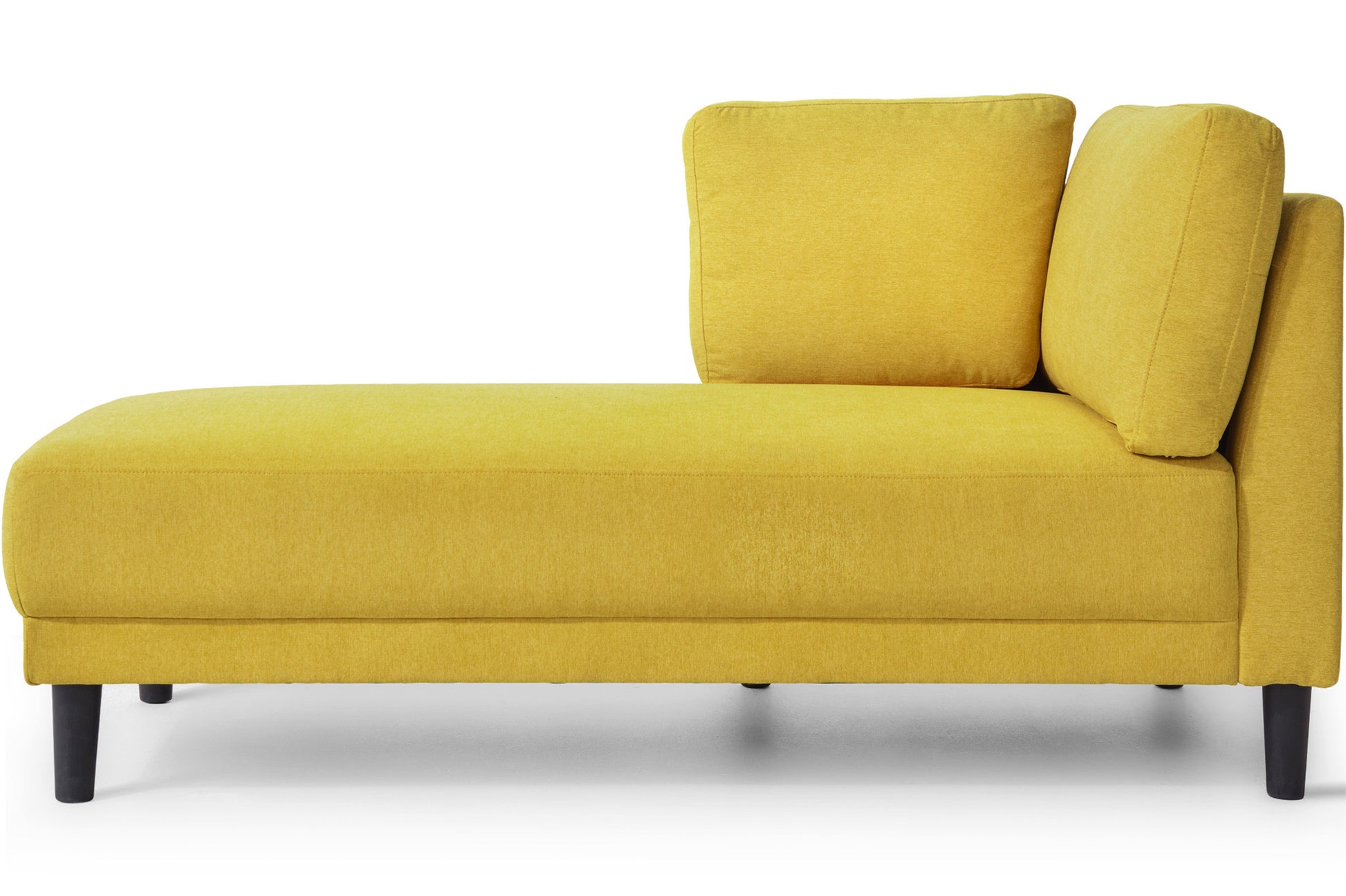 Video 65" Mid Century Modern Fabric Corner Lounge Chair, Upholstered Indoor Chaise Lounge For Bedroom,Office,Small Living Room & Apartment Yellow Fabric Fabric