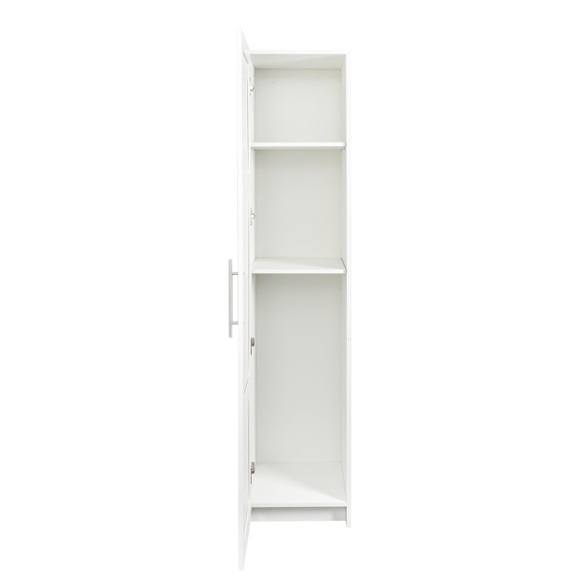 Stackable Wall Mounted Storage Cabinet, 15.75" D X 15.75" W X 70.87" H, White White Mdf