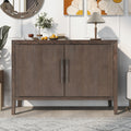 Storage Cabinet Sideboard Wooden Cabinet With 2 Metal Handles And 2 Doors For Hallway, Entryway, Living Room Espresso Mdf