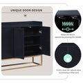 Modern Sideboard Elegant Buffet Cabinet With Large Storage Space For Dining Room, Entryway Black Black Particle Board