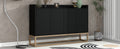 Modern Sideboard Elegant Buffet Cabinet With Large Storage Space For Dining Room, Entryway Black Black Particle Board