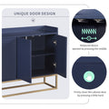 Modern Sideboard Elegant Buffet Cabinet With Large Storage Space For Dining Room, Entryway Navy Navy Particle Board