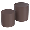 Upgrade Mdf Nesting Table Set Of 2, Mutifunctional For Living Room Small Space Goods Display, Brown Dark Brown Mdf