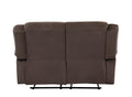 Transitional Microfiber Fabric Upholstered Loveseat Brown Foam Fabric