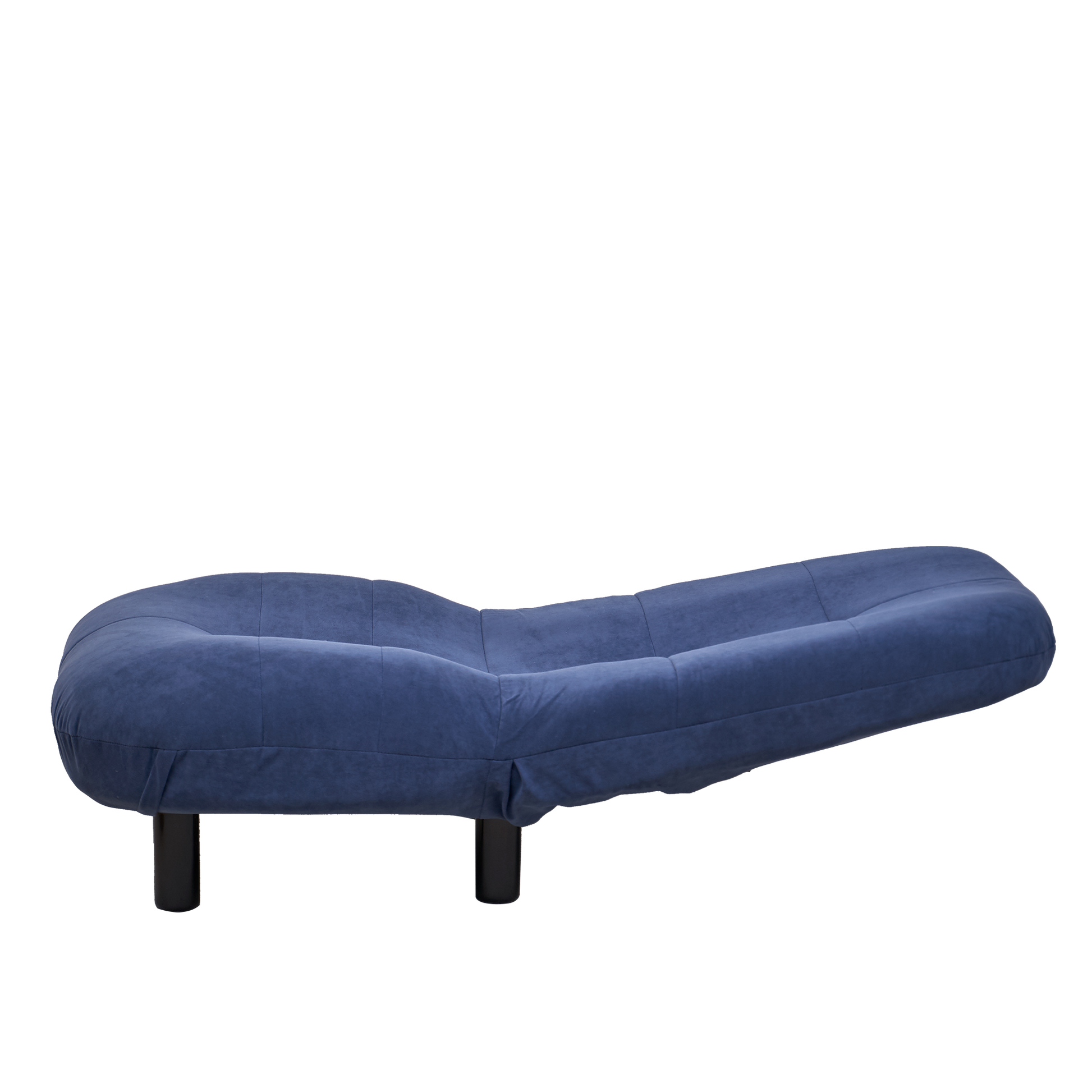 Single Sofa Reclining Chair Japanese Chair Lazy Sofa Tatami Balcony Reclining Chair Leisure Sofa Adjustable Chair Navy Blue Cotton Metal