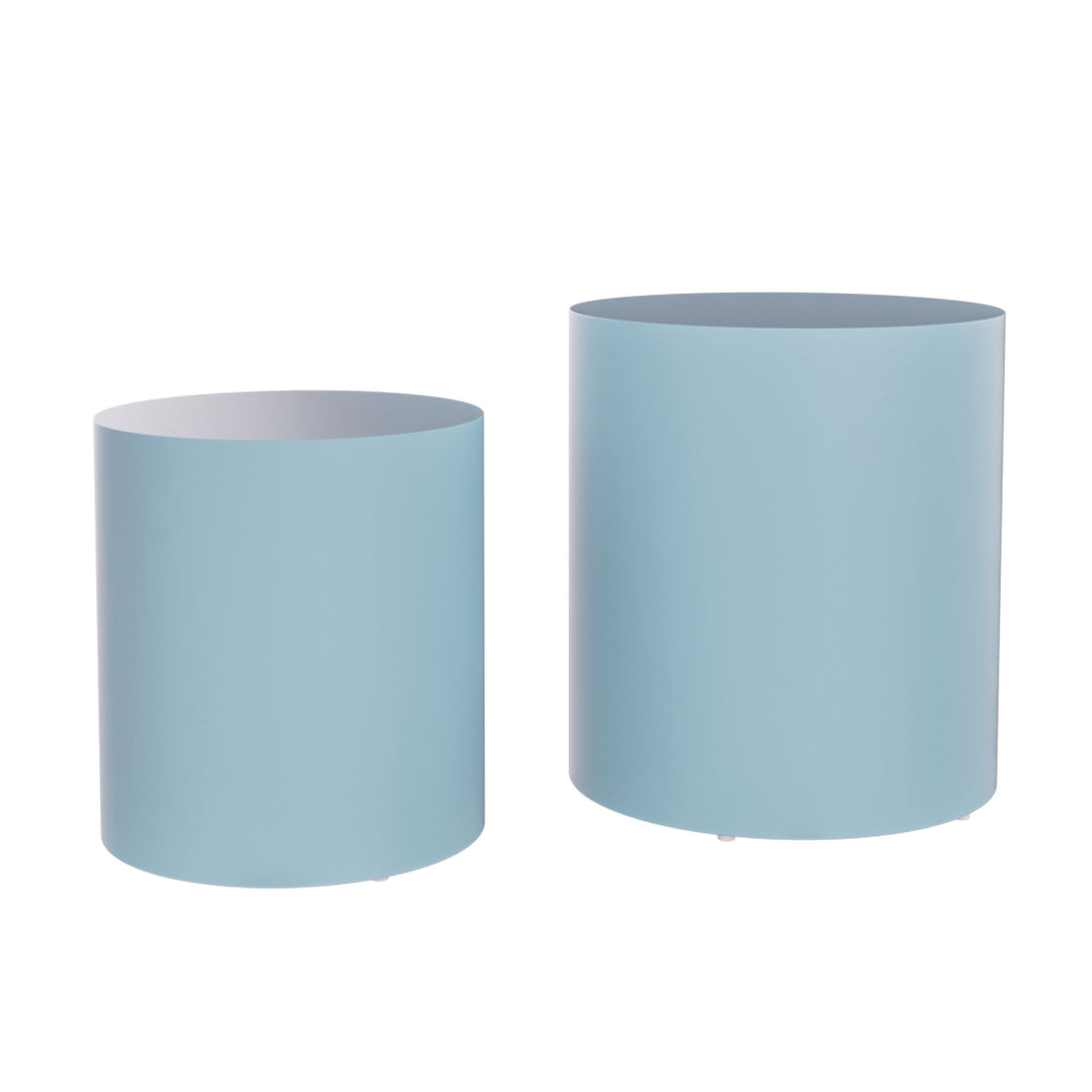 Upgrade Mdf Nesting Table Set Of 2, Mutifunctional For Living Room Small Space,No Need Assembly,Baby Blue Blue Mdf