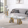 Stainless Steel Square Glass End Table For Living Room 20