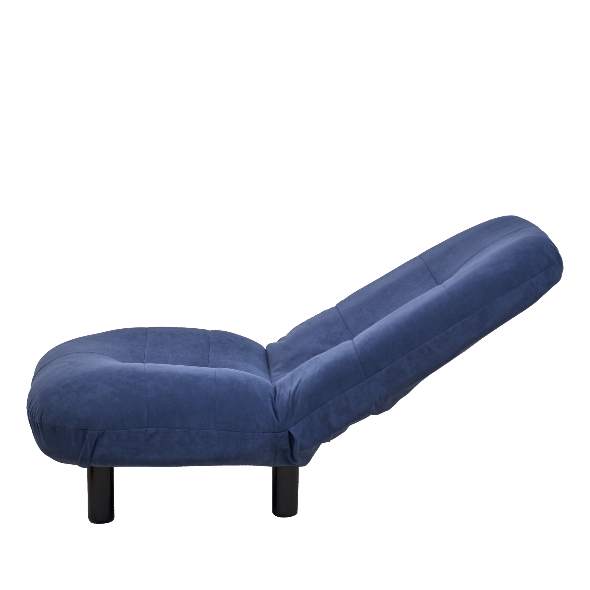Single Sofa Reclining Chair Japanese Chair Lazy Sofa Tatami Balcony Reclining Chair Leisure Sofa Adjustable Chair Navy Blue Cotton Metal