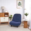 Single Sofa Reclining Chair Japanese Chair Lazy Sofa Tatami Balcony Reclining Chair Leisure Sofa Adjustable Chair Navy Blue Cotton Metal