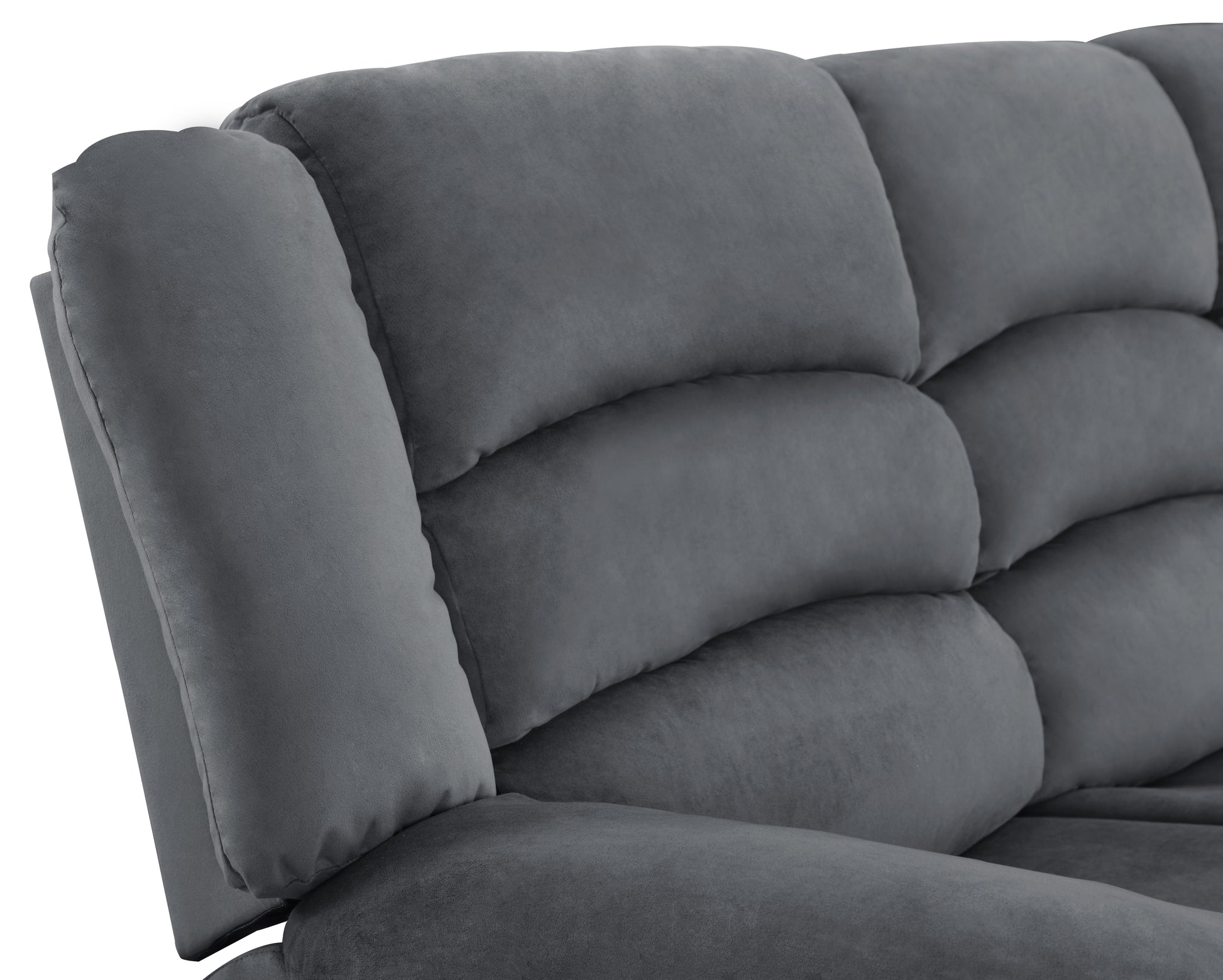 Transitional Microfiber Fabric Recliner Chair Gray Foam Fabric