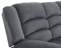 Transitional Microfiber Fabric Upholstered Loveseat Gray Foam Fabric