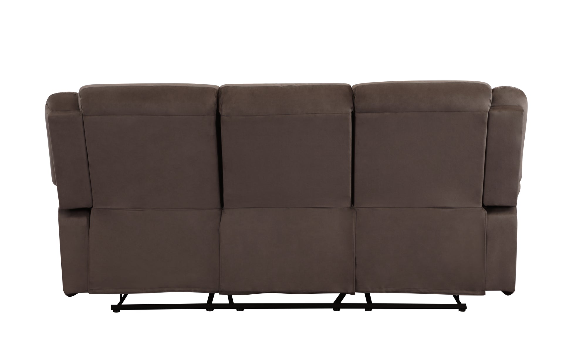 Transitional Microfiber Fabric Upholstered Sofa Brown Foam Fabric