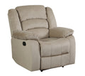 Transitional Microfiber Fabric Recliner Chair Beige Foam Fabric