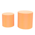 Upgrade Mdf Nesting Table Set Of 2, Mutifunctional For Living Room Small Space Goods Display, Bright Orange Orange Mdf