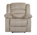 Transitional Microfiber Fabric Recliner Chair Beige Foam Fabric