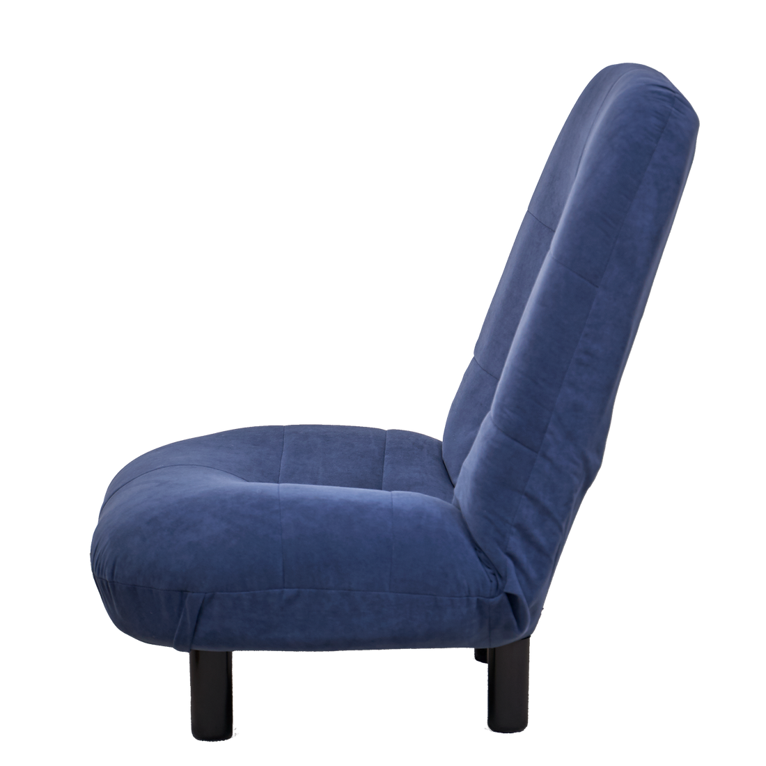 Single Sofa Reclining Chair Japanese Chair Lazy Sofa Tatami Balcony Reclining Chair Leisure Sofa Adjustable Chair Navy Blue Cotton Metal