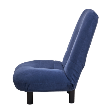 Single Sofa Reclining Chair Japanese Chair Lazy Sofa Tatami Balcony Reclining Chair Leisure Sofa Adjustable Chair Navy Blue Cotton Metal