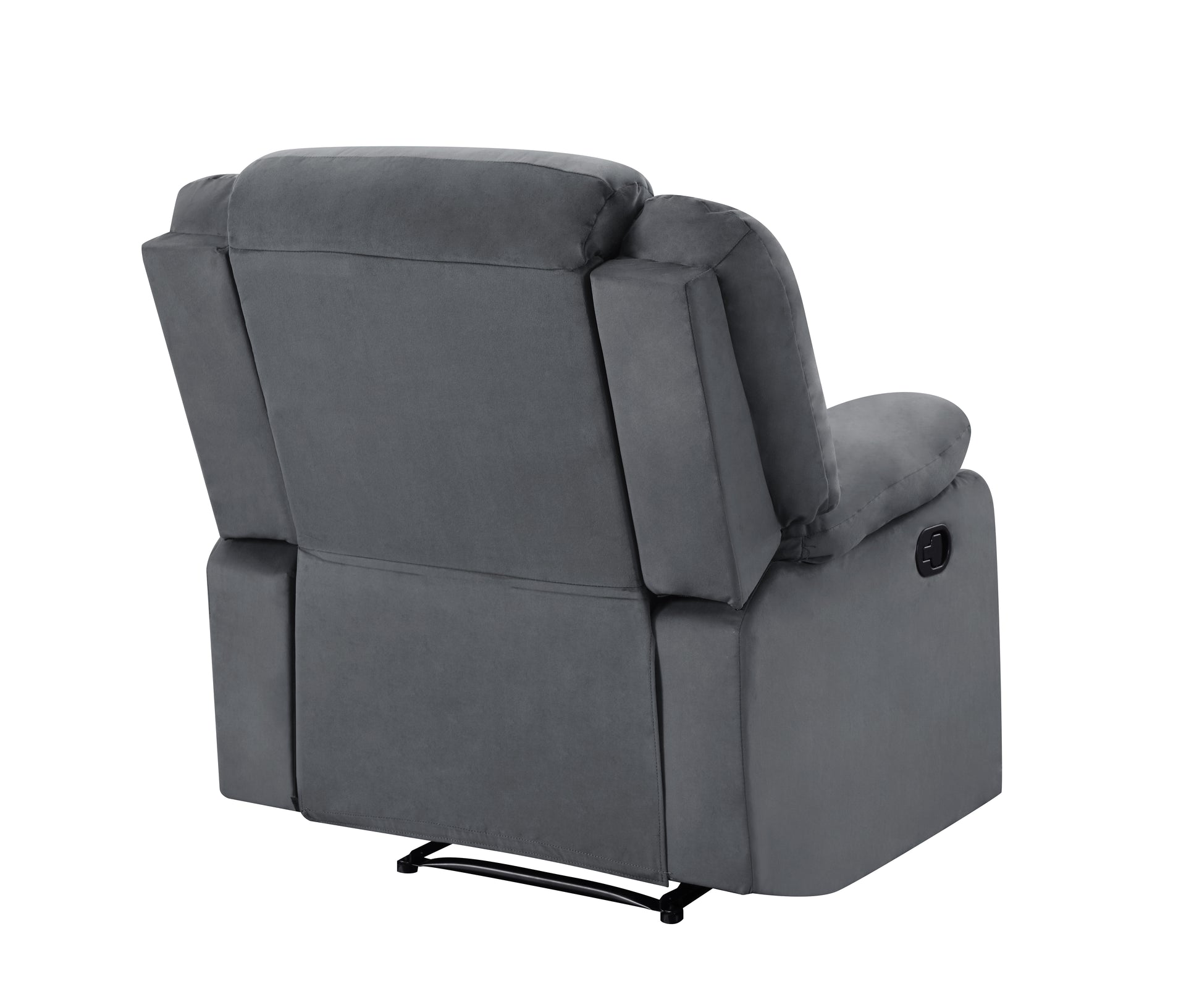 Transitional Microfiber Fabric Recliner Chair Gray Foam Fabric