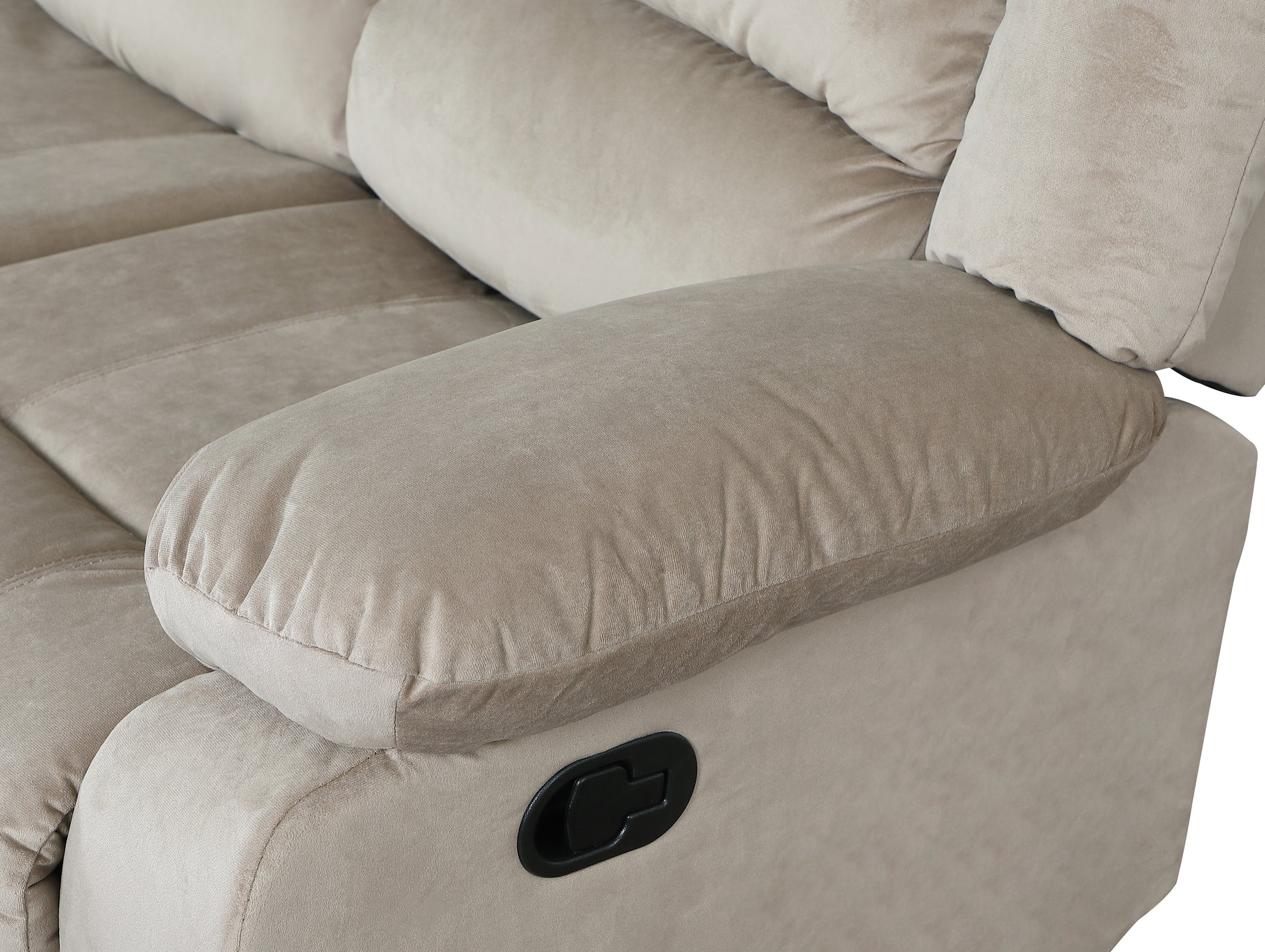 Transitional Microfiber Fabric Recliner Chair Beige Foam Fabric