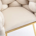Luxury Modern Simple Leisure Velvet Single Sofa Chair Bedroom Lazy Person Household Dresser Stool Manicure Table Back Chair Beige Beige Velvet