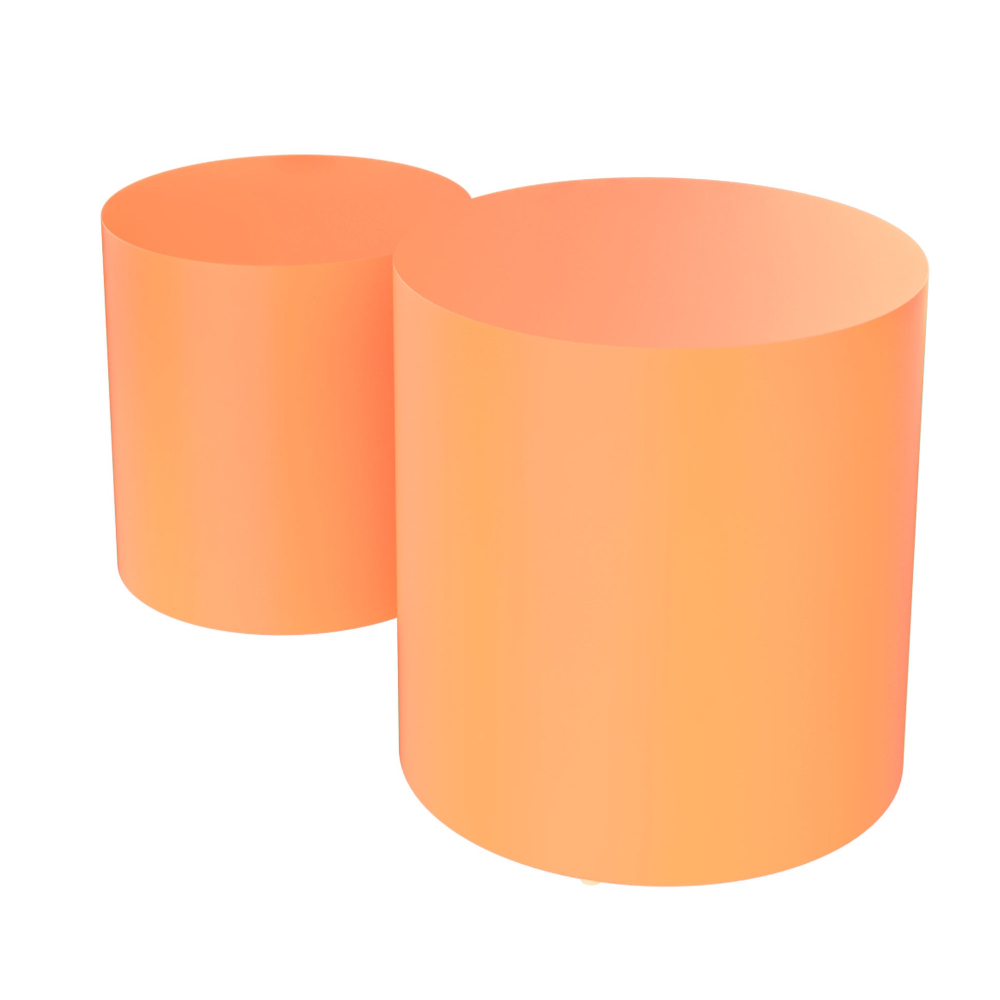 Upgrade Mdf Nesting Table Set Of 2, Mutifunctional For Living Room Small Space Goods Display, Bright Orange Orange Mdf