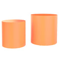 Upgrade Mdf Nesting Table Set Of 2, Mutifunctional For Living Room Small Space Goods Display, Bright Orange Orange Mdf