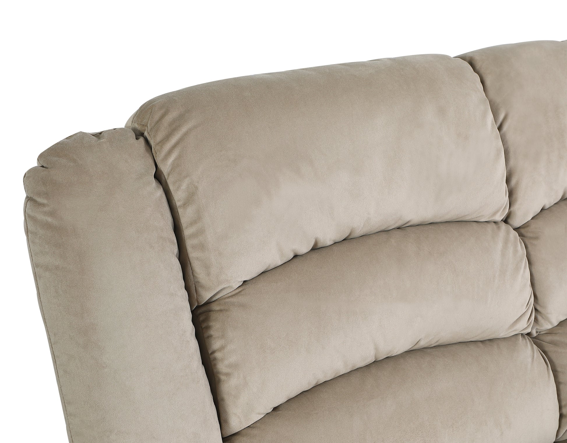 Transitional Microfiber Fabric Upholstered Loveseat Beige Foam Fabric