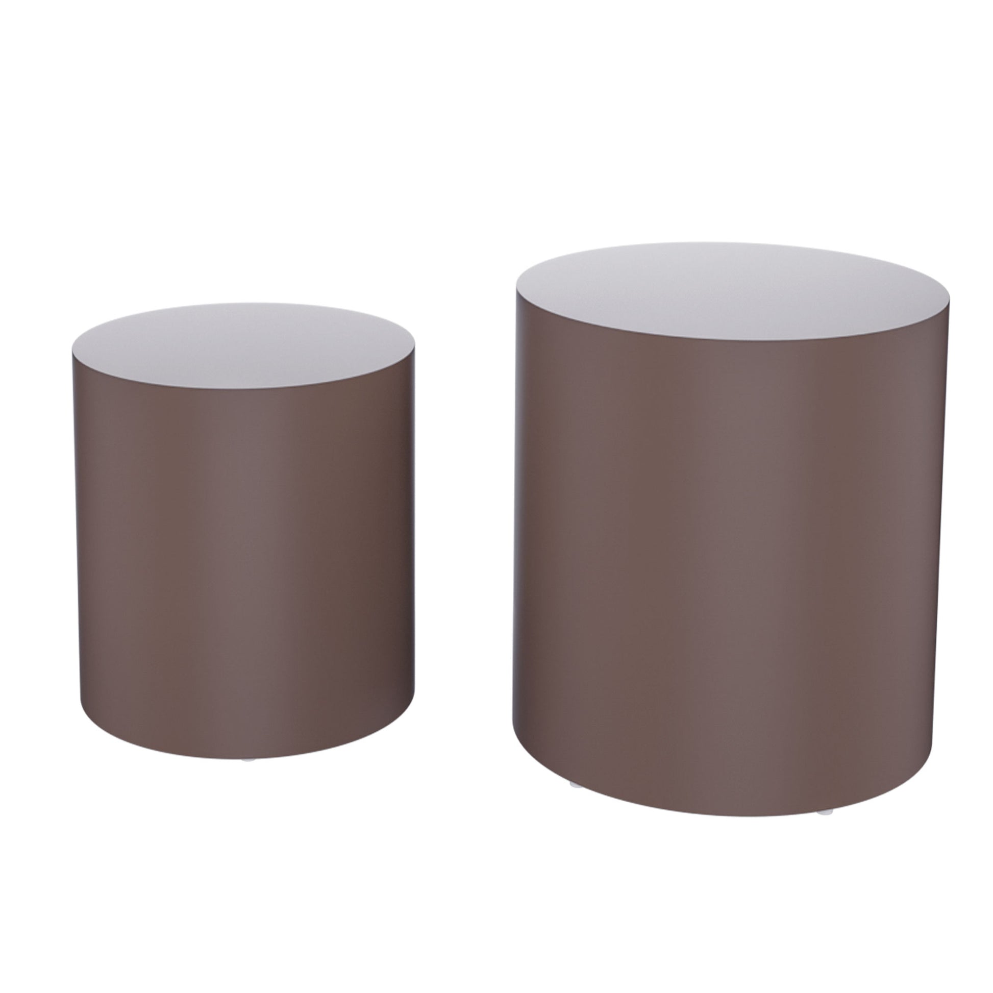 Upgrade Mdf Nesting Table Set Of 2, Mutifunctional For Living Room Small Space Goods Display, Brown Dark Brown Mdf