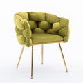 Luxury Modern Simple Leisure Velvet Single Sofa Chair Bedroom Lazy Person Household Dresser Stool Manicure Table Back Chair Olive Green Olive Green Velvet