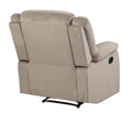 Transitional Microfiber Fabric Recliner Chair Beige Foam Fabric