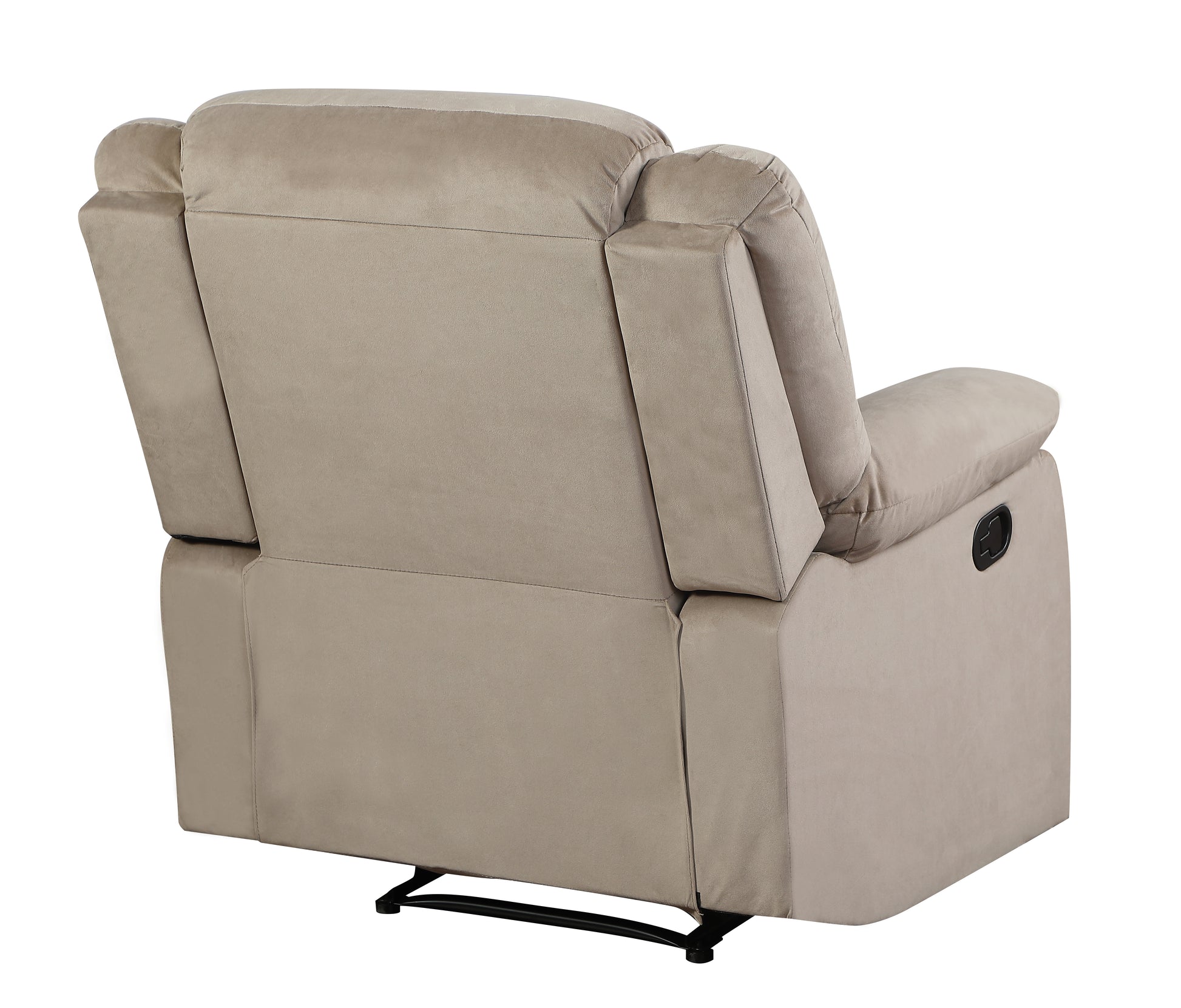 Transitional Microfiber Fabric Recliner Chair Beige Foam Fabric