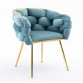 Luxury Modern Simple Leisure Velvet Single Sofa Chair Bedroom Lazy Person Household Dresser Stool Manicure Table Back Chair Blue Blue Velvet