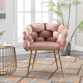 Luxury Modern Simple Leisure Velvet Single Sofa Chair Bedroom Lazy Person Household Dresser Stool Manicure Table Back Chair Pink Set Of 2 Pink Velvet