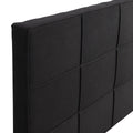 King Size Upholstered Platform Bed Frame With Linen Fabric Headboard, No Box Spring Needed, Wood Slat Support, Easy Assembly, Black Black Fabric
