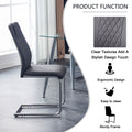 Modern Dining Chairs With Faux Leather Padded Seat Dining Living Room Chairs Upholstered Chair With Metal Legs Design For Kitchen, Living, Bedroom, Dining Room Side Chairs Set Of 4 Grey Pu C 001 Grey Foam Pu