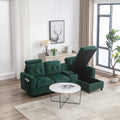 United We Win Storage Sofa Living Room Sofa Cozy Sectional Sofa Emerald Polyester