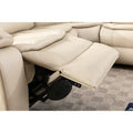 L Shapeleather Power Reclining Sectional Sofa Set With Usb Port, Cream Cream Leather