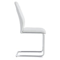 Modern Dining Chairs With Faux Leather Padded Seat Dining Living Room Chairs Upholstered Chair With Metal Legs Design For Kitchen, Living, Bedroom, Dining Room Side Chairs Set Of 8 White Pu C 001 White Foam Pu