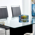 Large Modern Minimalist Rectangular Glass Dining Table For 6 8 With 0.39