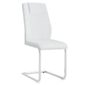 Modern Dining Chairs With Faux Leather Padded Seat Dining Living Room Chairs Upholstered Chair With Metal Legs Design For Kitchen, Living, Bedroom, Dining Room Side Chairs Set Of 4 White Pu C 001 White Foam Pu