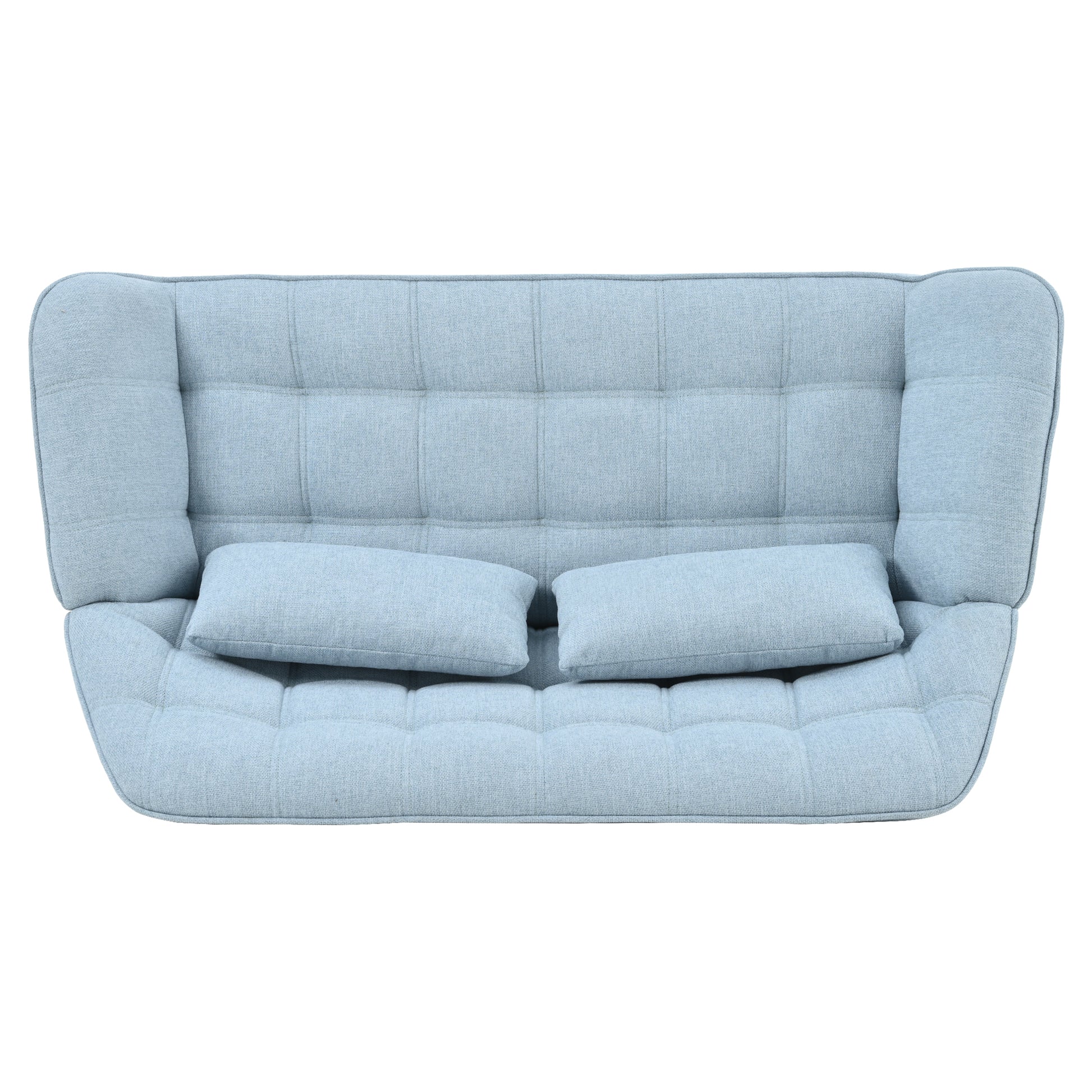 50 "W Beautiful Seat, Comfy Loveseat Sofa With 2 Pillows, Small Couch 2 Seater Sofa For Living Room, Bedroom, Apartment, Blue Blue Polyester Fabric