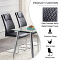 Modern Dining Chairs With Faux Leather Padded Seat Dining Living Room Chairs Upholstered Chair With Metal Legs Design For Kitchen, Living, Bedroom, Dining Room Side Chairs Set Of 4 Black Pu C 001 Black Foam Pu