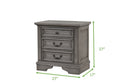 Grace Traditional Style 3 Drawer Nightstand Made With Wood In Rustic Gray Gray 3 Drawers Bedroom Bedside Cabinet Traditional Drawers Solid Wood Mdf Wood