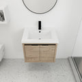 Bathroom Cabinet With Sink,Soft Close Doors,Float imitative oak-2-bathroom-wall