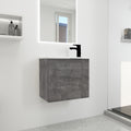 Bathroom Vanity With Sink 22 Inch For Small Bathroom,Floating Bathroom Vanity With Soft Close Door,Small Bathroom Vanity With Sink, 22X13 Kd Packing Plaid Grey Oak 1 Soft Close Doors Bathroom Wall Mounted Modern Plywood Plywood