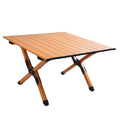 Portable Picnic Table, Rollable Aluminum Alloy Table Top With Folding Solid X Shaped Frame Zb1001Mw Brown White Aluminium Alloy