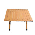 Portable Picnic Table, Rollable Aluminum Alloy Table Top With Folding Solid X Shaped Frame Zb1001Mw Brown White Aluminium Alloy