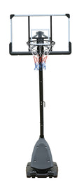 Height Adjustable 7.5 To 10Ft Basketball Hoop 44 Inch Backboard Portable Basketball Goal System With Stable Base And Wheels, Use For Outdoor Black White Iron