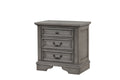 Grace Traditional Style 3 Drawer Nightstand Made With Wood In Rustic Gray Gray 3 Drawers Bedroom Bedside Cabinet Traditional Drawers Solid Wood Mdf Wood