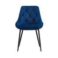 Modern Blue Velvet Dining Chairsfabric Accent Upholstered Chairs Side Chair With Black Legs For Home Furniture Living Room Bedroom Kitchen Dinning Room Set Of 2 Blue Foam Metal